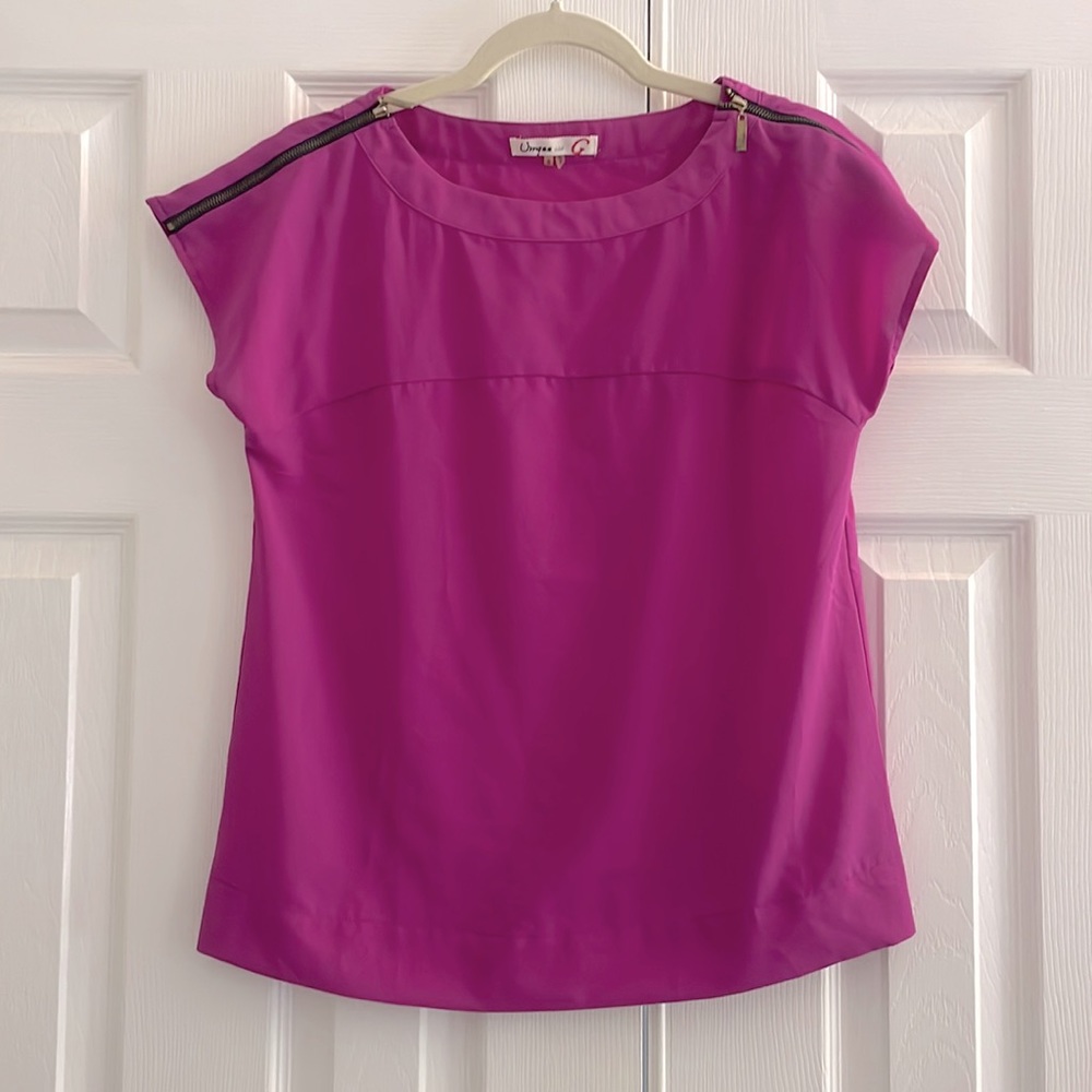 Magenta too with zipper shoulders